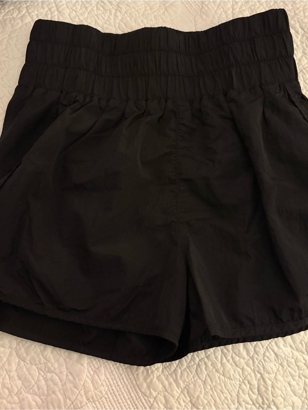 Black Women's Smocked Waist Swim Shorts Sz M